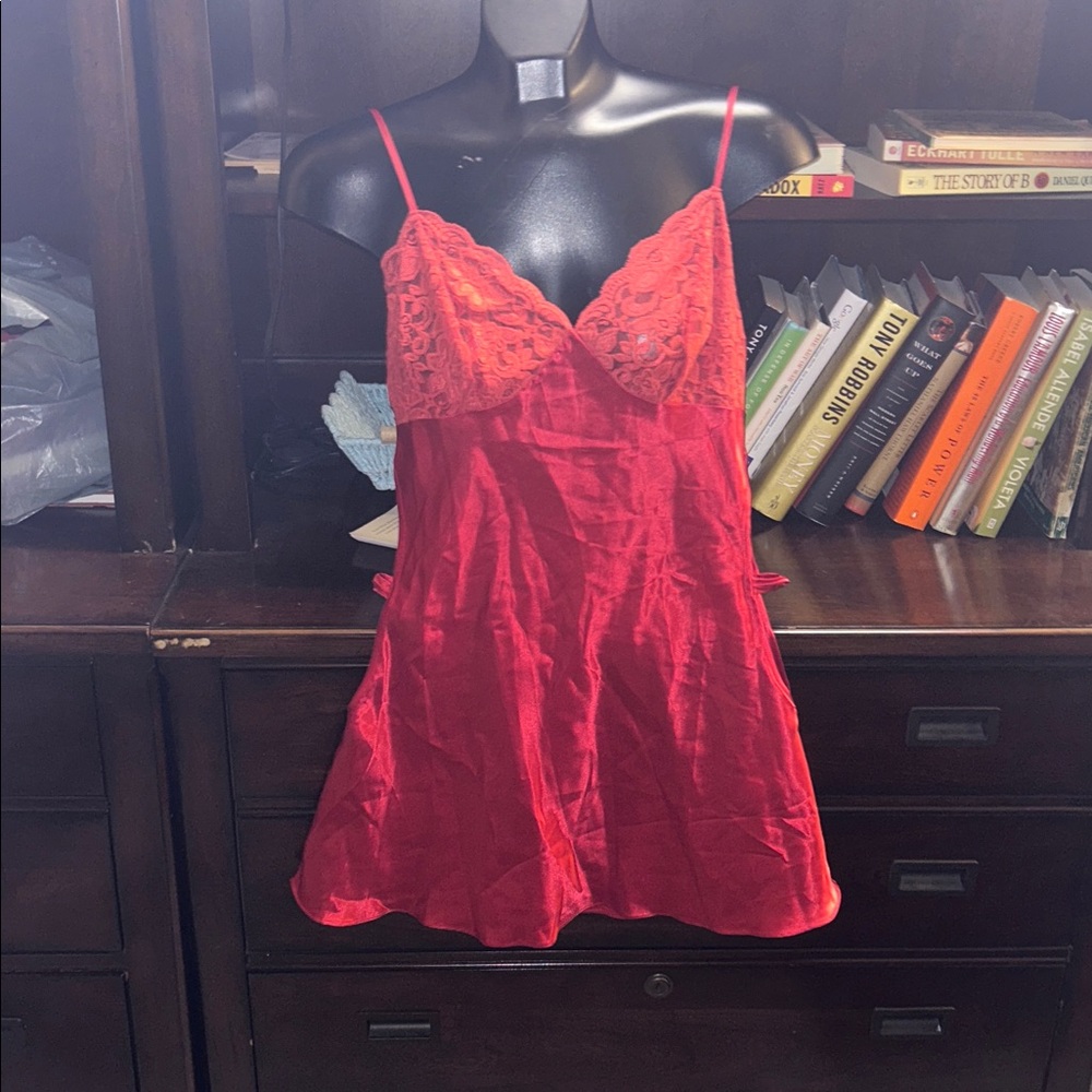 Red Lace Slip Dress